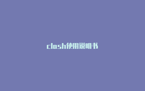 clash使用说明书