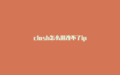 clash怎么用改不了ip