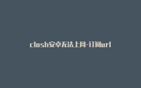 clash安卓无法上网-订阅url