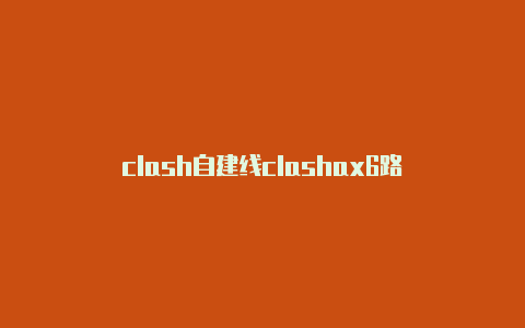 clash自建线clashax6路